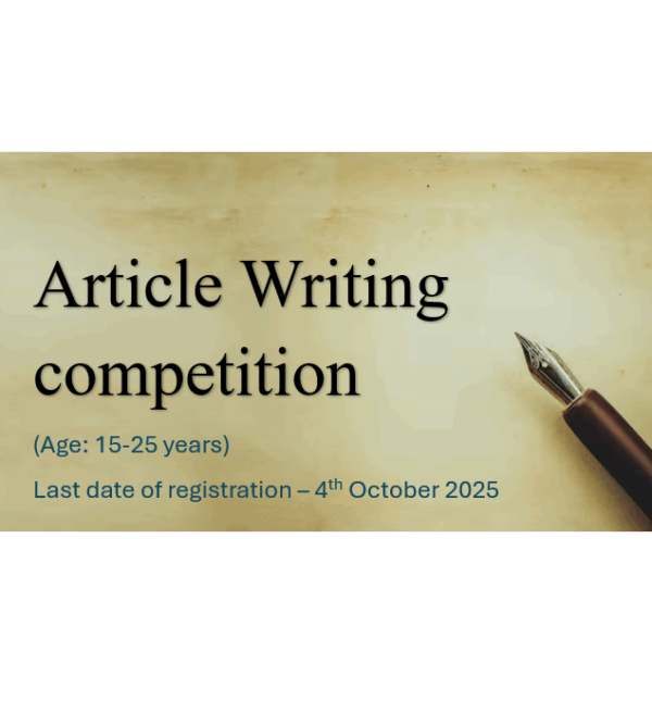 Article Writing Competition (Age: 15-25 years)